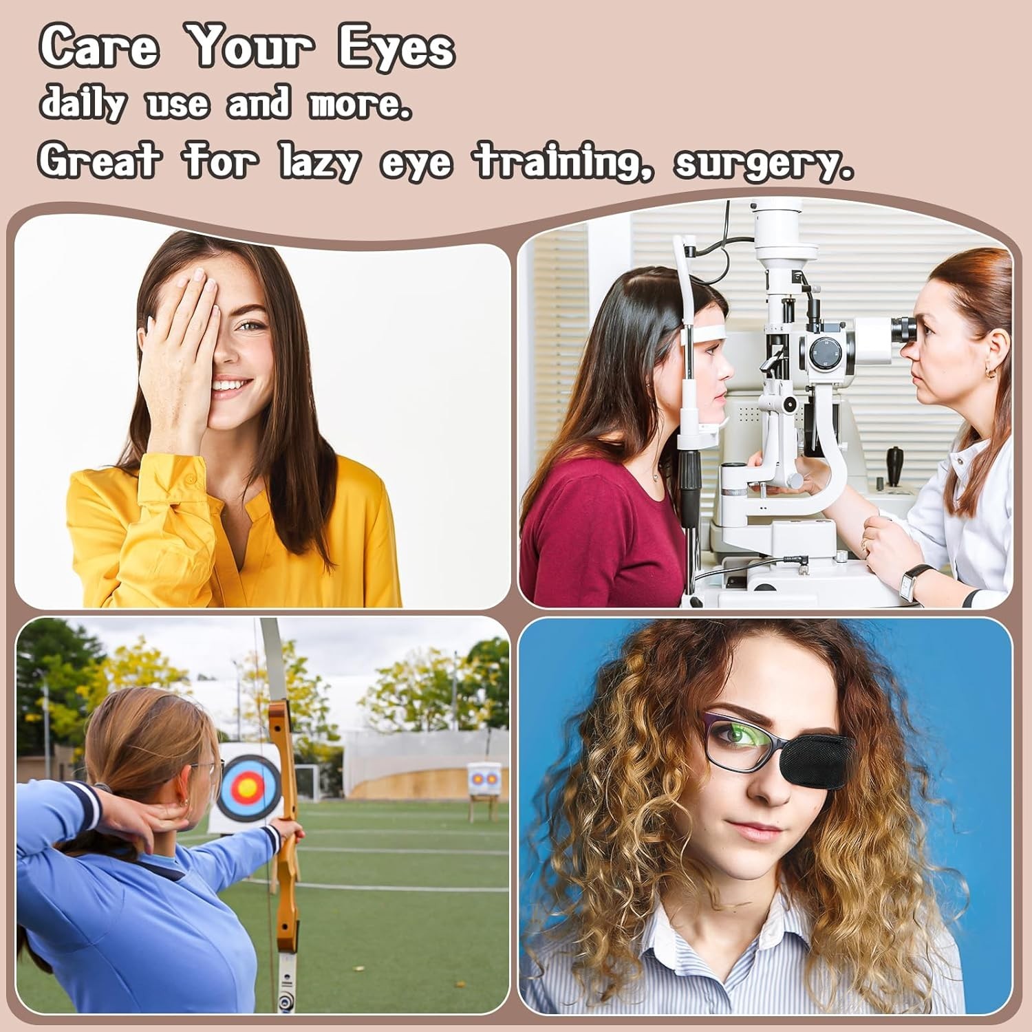 6PCS Eye Patches for Adults Kids, Medical Eye Patch for Glasses, Black, Soft...