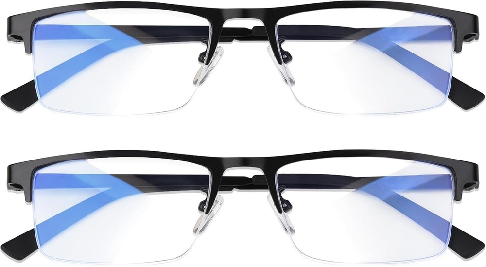 Blue Light Blocking Glasses, Lightweight Metal Half Frame Computer