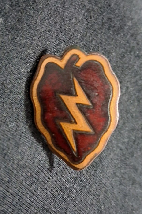 WWII Patch Type 25th Division Enameled Pin With repaired Back Clip