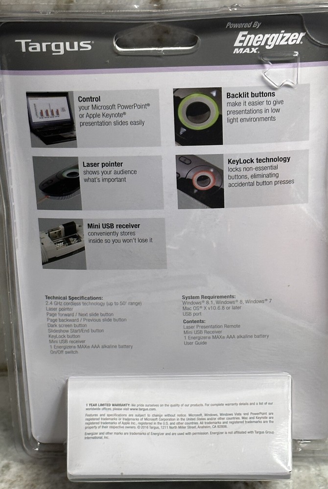 Targus Laser Presentation Remote PC/MAC