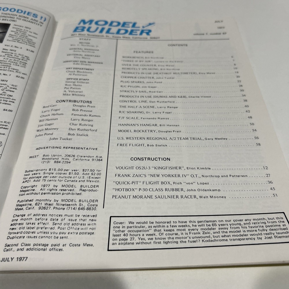 Vintage Model Builder Magazine July 1977