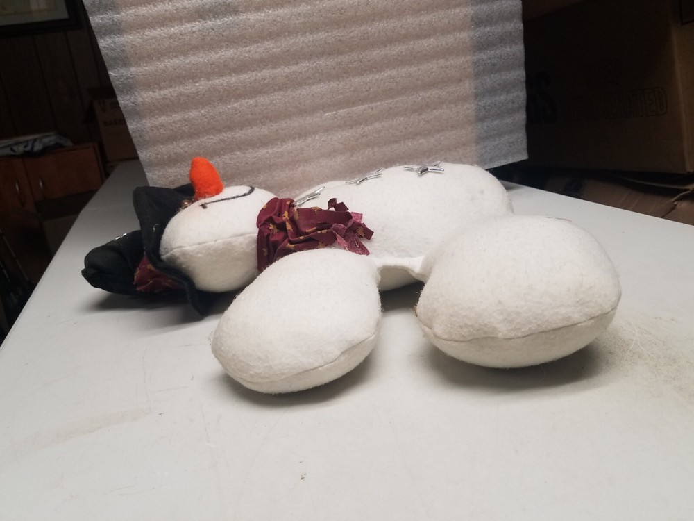 Handcrafted Cloth Stuffed Snowman Figurine