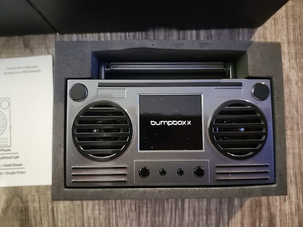 REFURBISH BUMPBOXX Gray With Black Bluetooth Wireless Speaker Microboom Chain