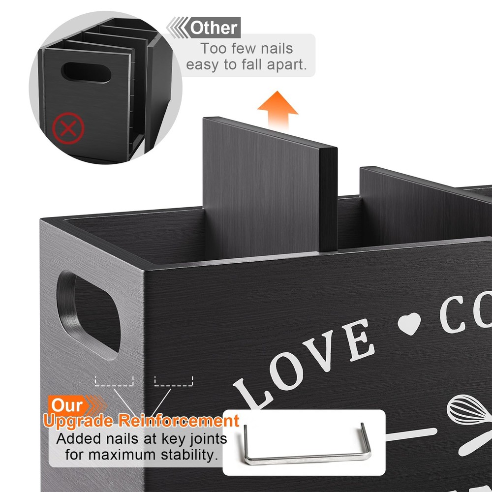 Premium Bamboo Silverware Organizer for Flatware Knives- Expandable Kitchen