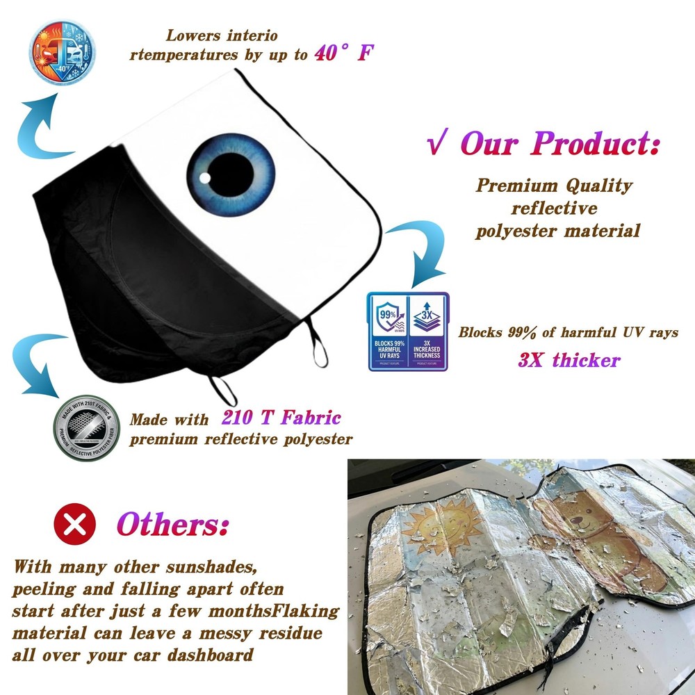 Car Windshield Sun Shade Large Front Protection from UV Rays