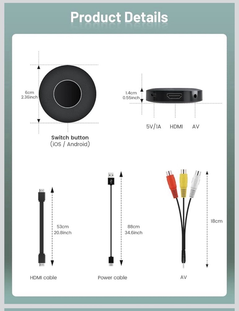 Wireless HDMI Display Dongle Adapter