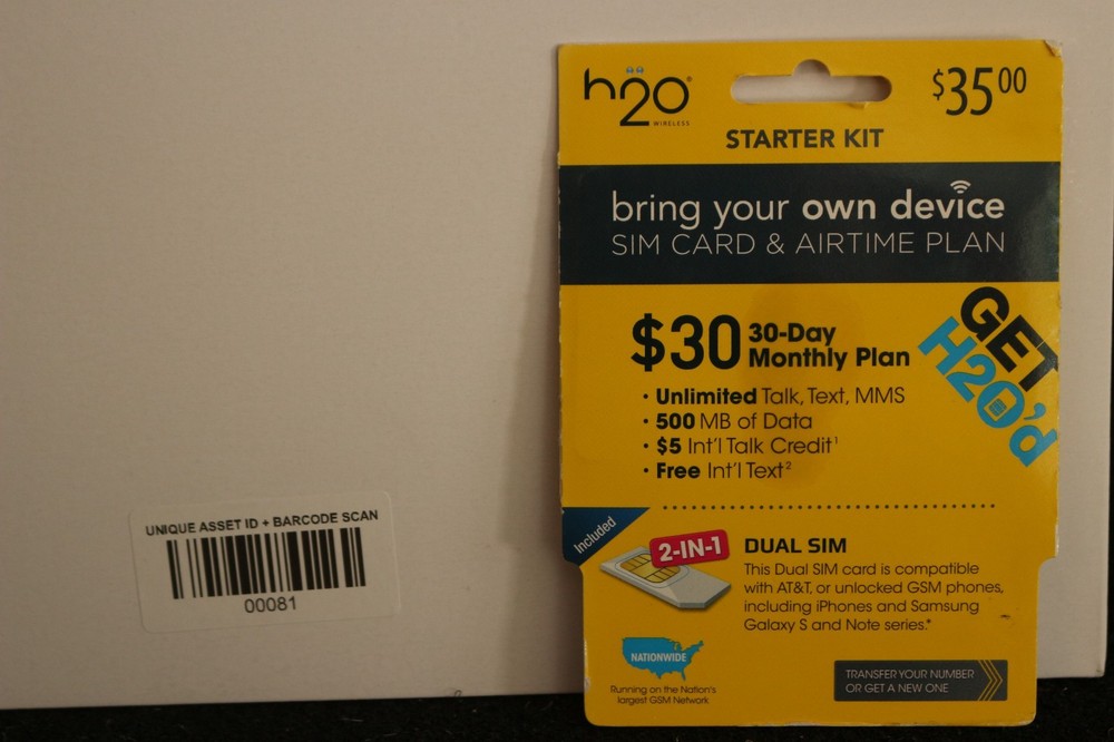 H2O $30 Unlimited plan + Sim Card + First month