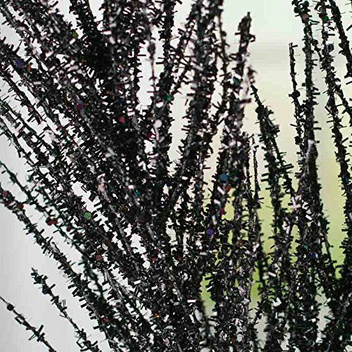 Black Glittered Artificial Tinsel Pine Picks