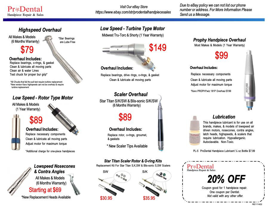 Bur Wrench For MIDWEST Quiet-Air Screw Type Dental Highspeed Handpieces