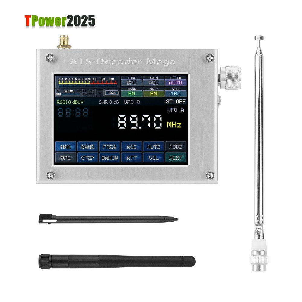 HAMGEEK ATS-Decoder Mega SDR Radio AM FM SYNC SSB CW DIGI Receiver w/ 4" Screen