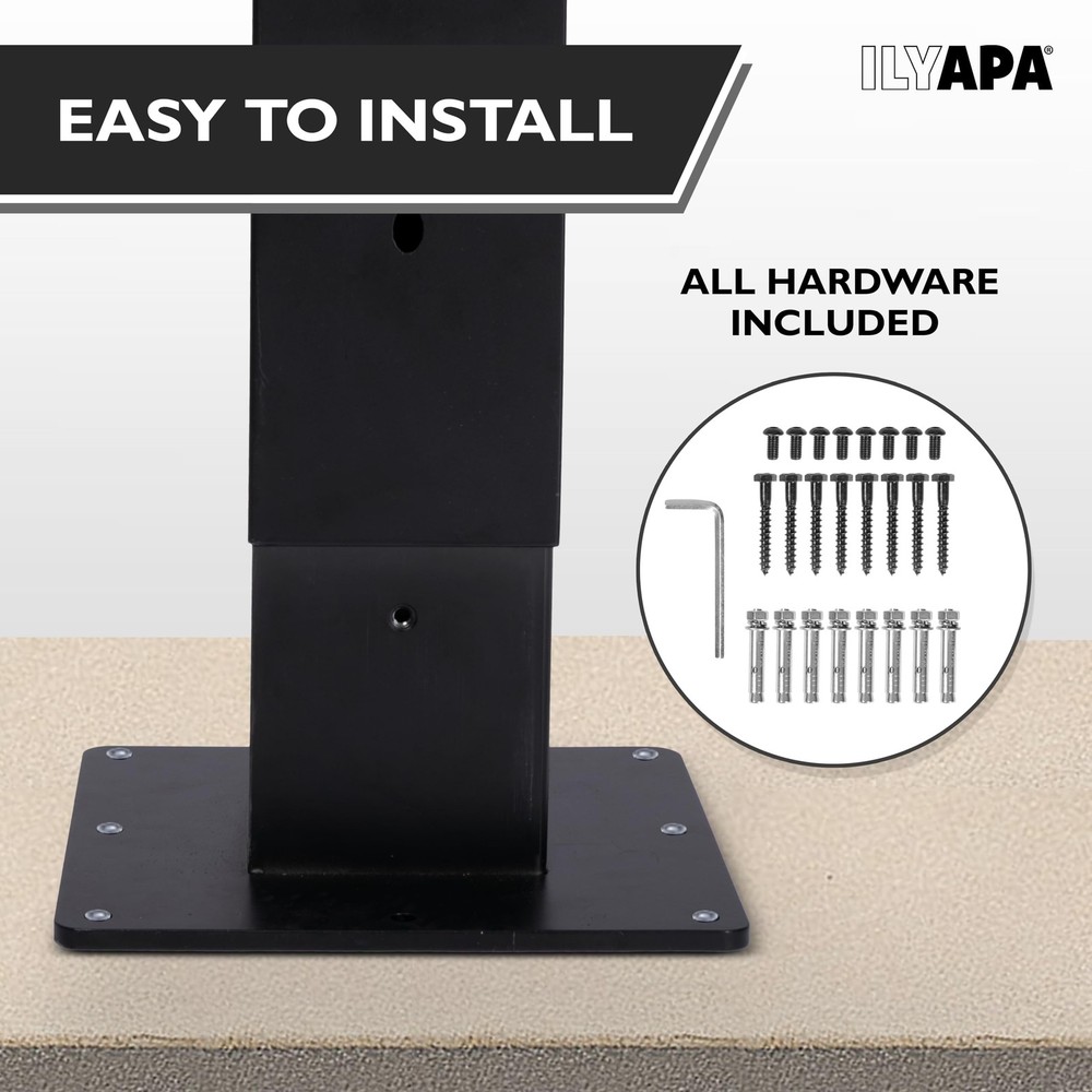 Black Mailbox Post Mount Base Plate Mounting Bracket - No Wood Required - 4x4