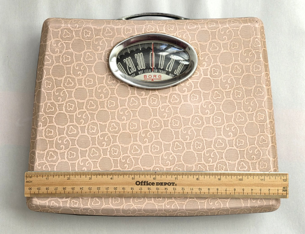 Vintage Borg Pink Bathroom Scale