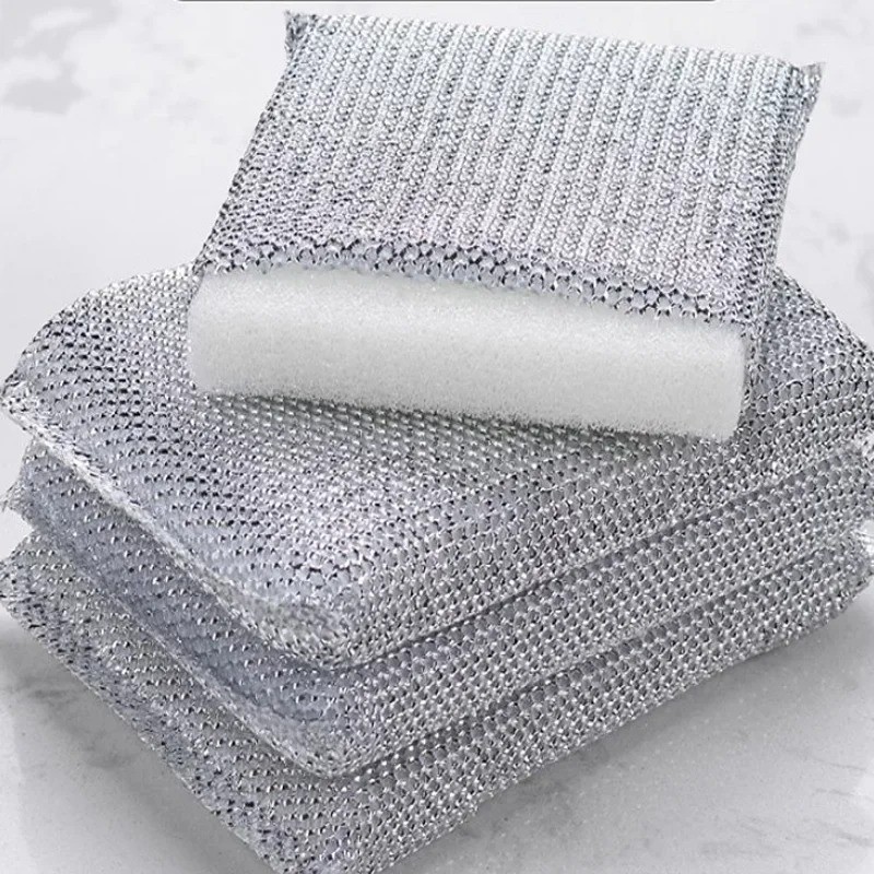 4pcs Kitchen Dishwashing Sponge: Scratch-Free Cleaning Wipe Pot Brush