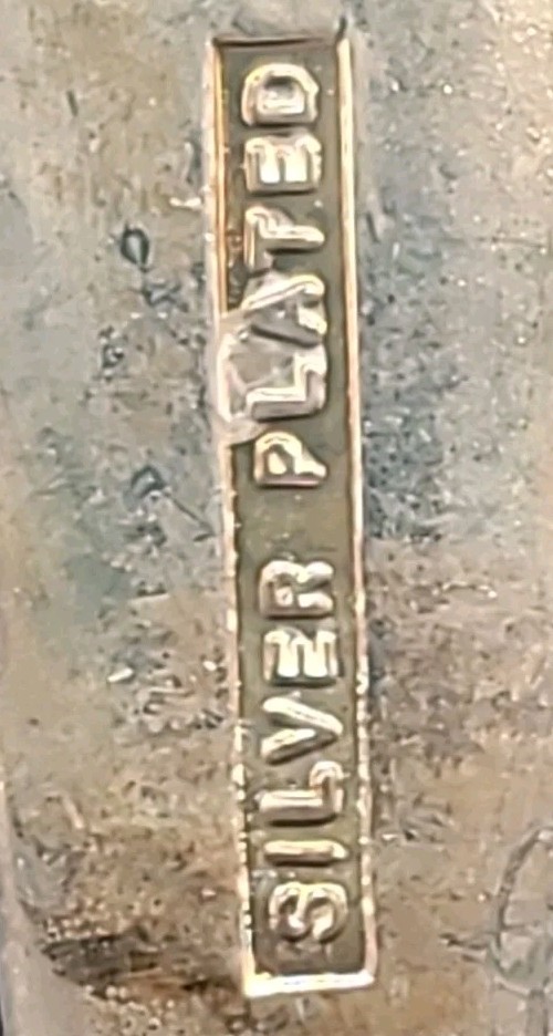 Vintage Sheffield England Silver Plated Pierced Serving Spoon