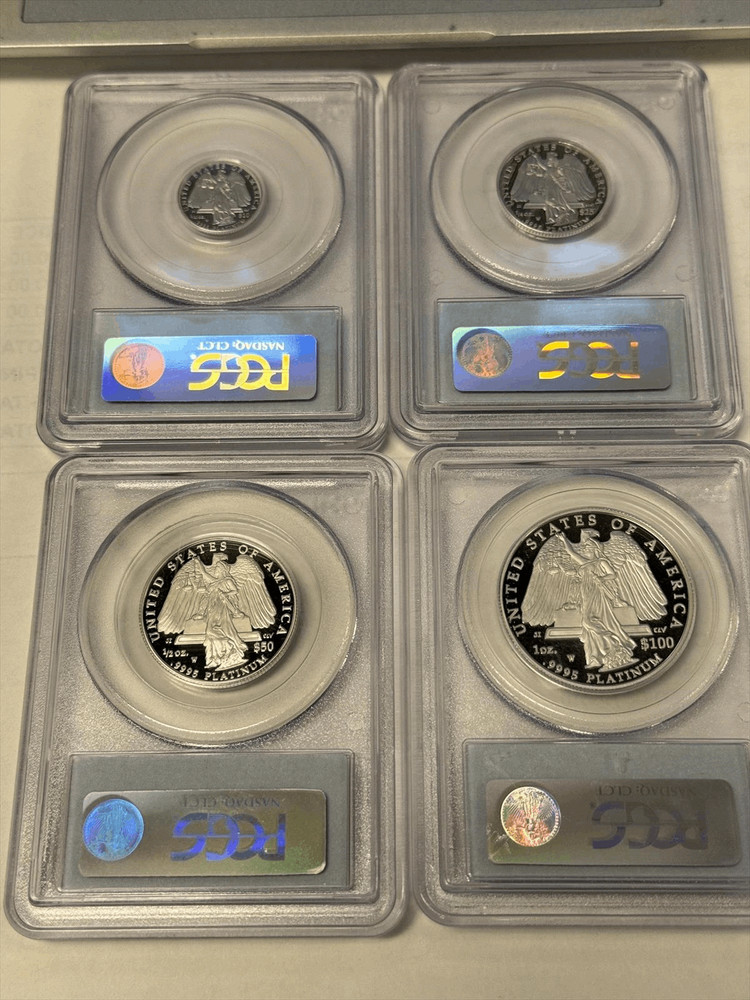 2008 4 coin Proof Platinum Eagle Set PCGS PR 70
