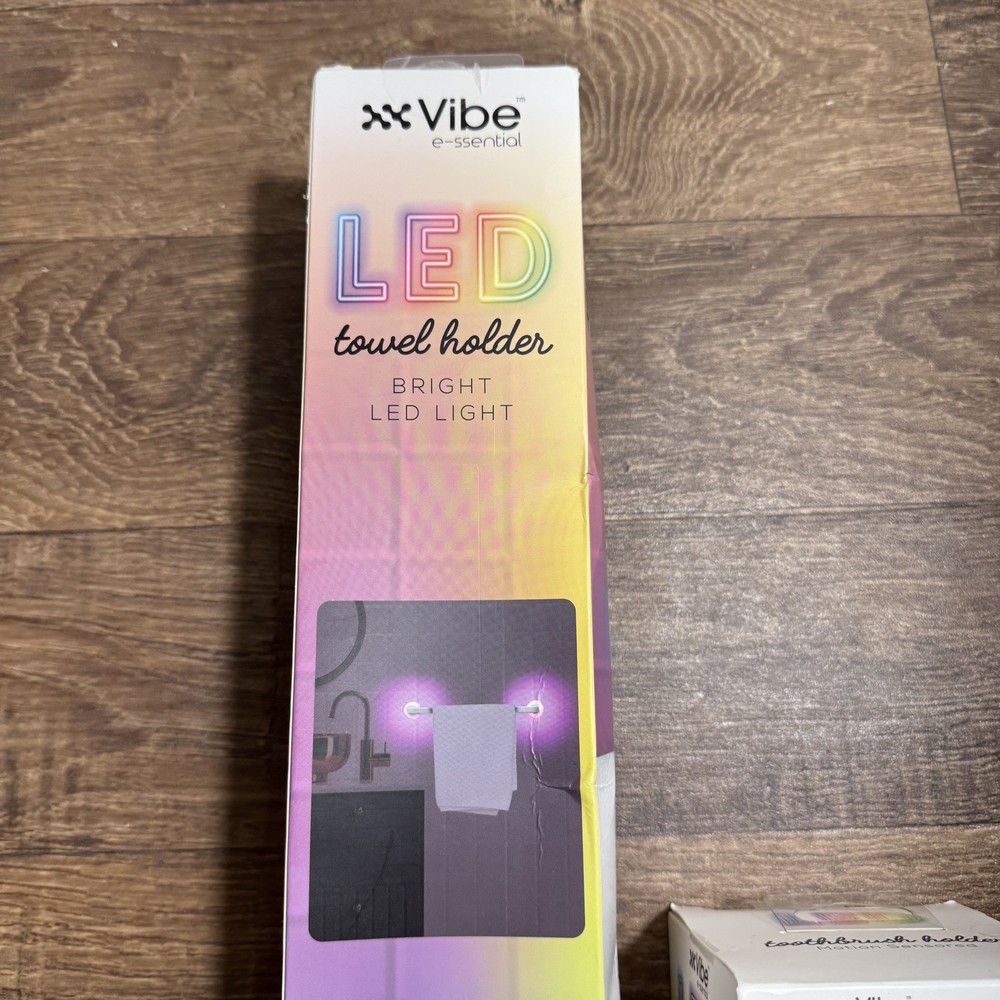 Vibe E-Ssential Led Towel Bar Holder & Toothbrush Holder Set
