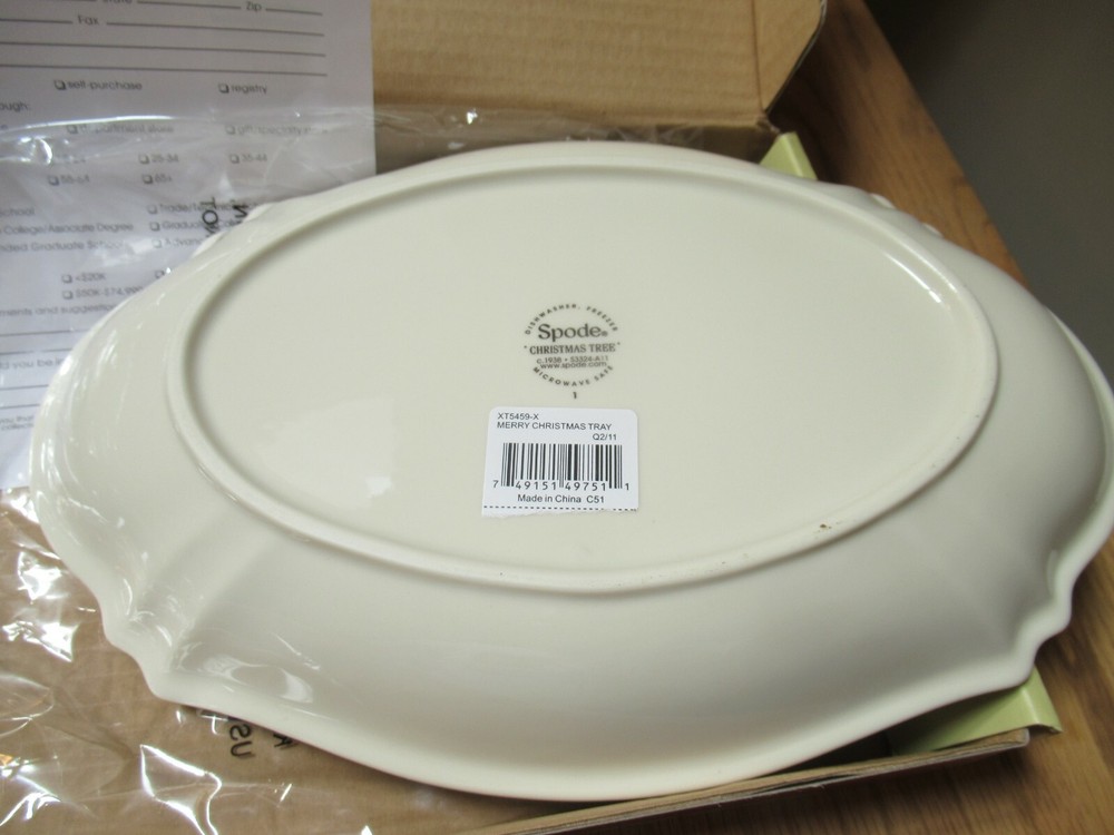 Spode Merry Christmas tree themed serving tray