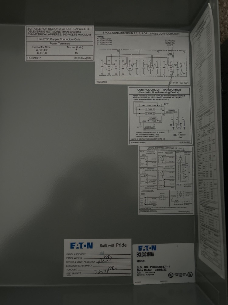 Type CN35 electrically held lighting contactor