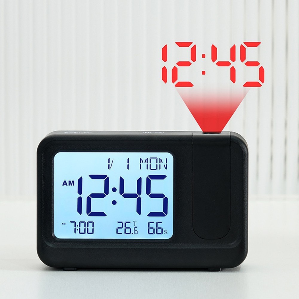 Multifunction Projection Clock with Easy Touch Control and 180 Degree Rotation
