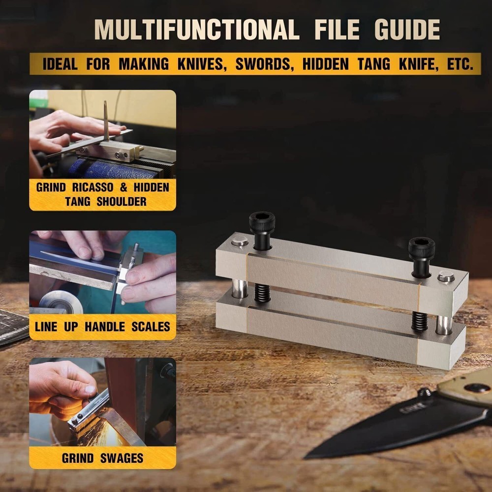 Hardened File Guide with Carbide Surface For Knife Making Knife Maker Tool 2''