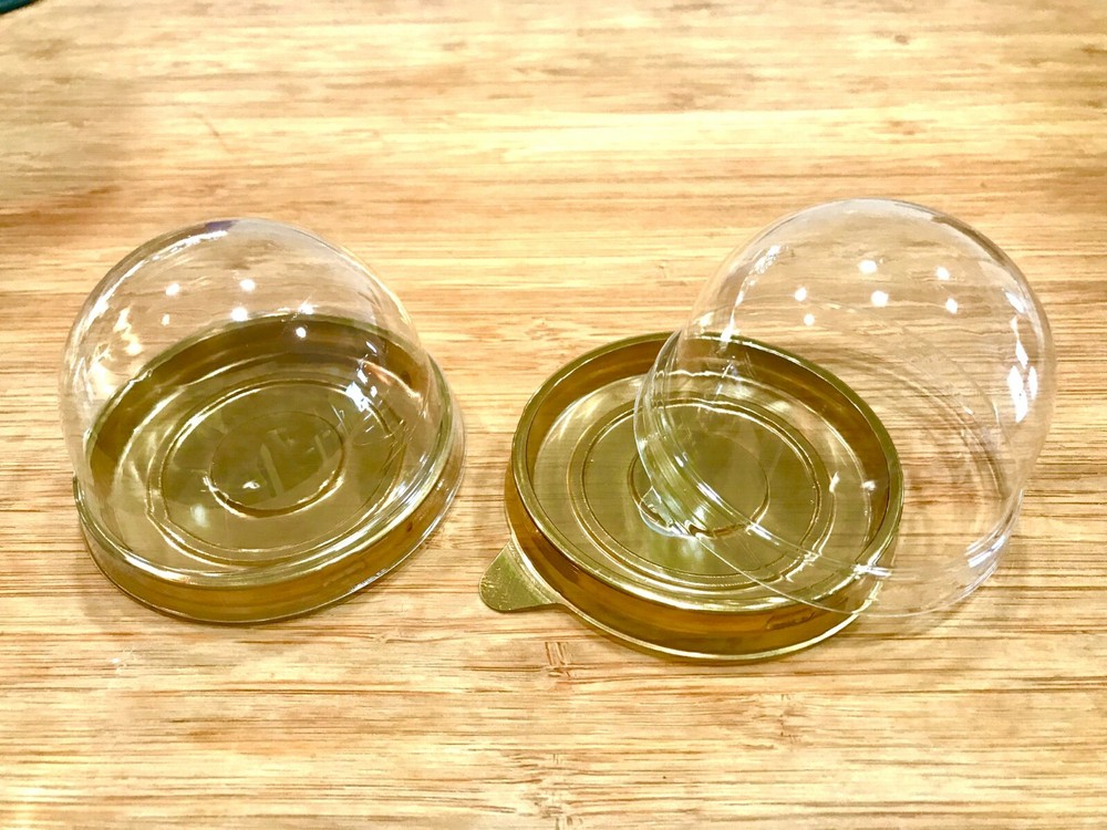 50pcs Clear Plastic Mini Cupcake Muffin Mooncake Dome Round Containers