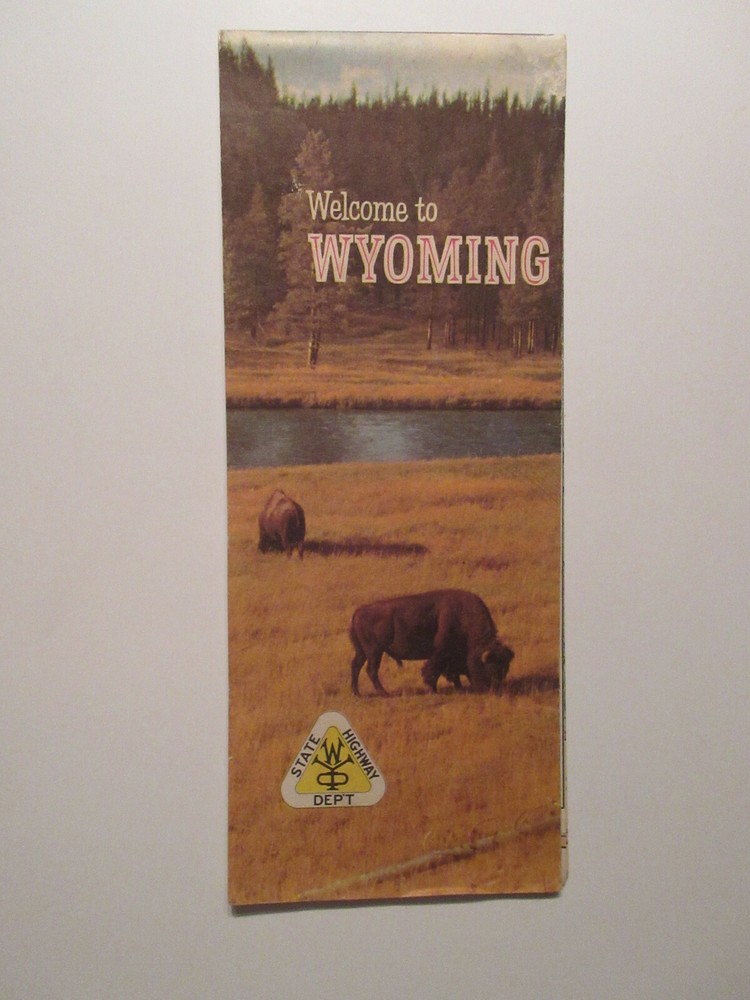 1954 WYOMING vintage HIGHWAY MAP
