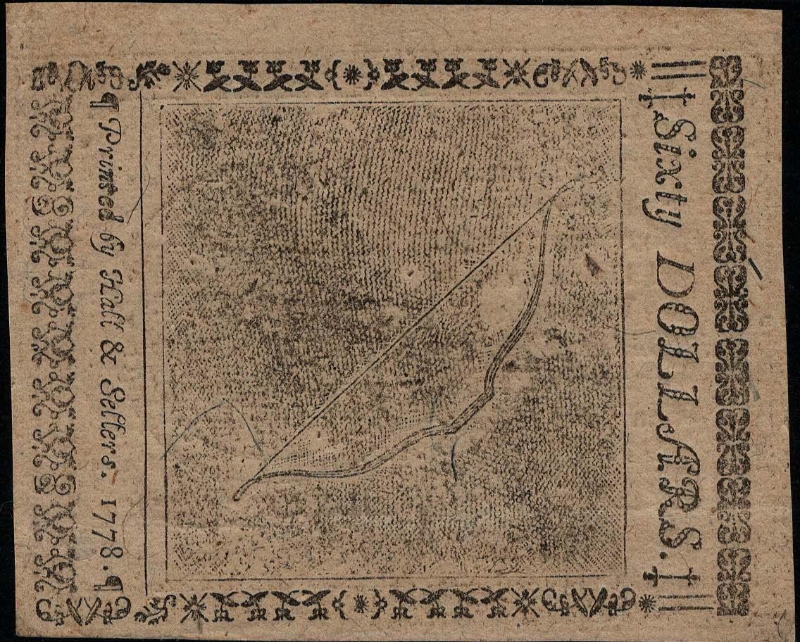 CC-86 " High Grade " PCGS AU55 PPQ $60 1778 Continental Colonial Currency Note