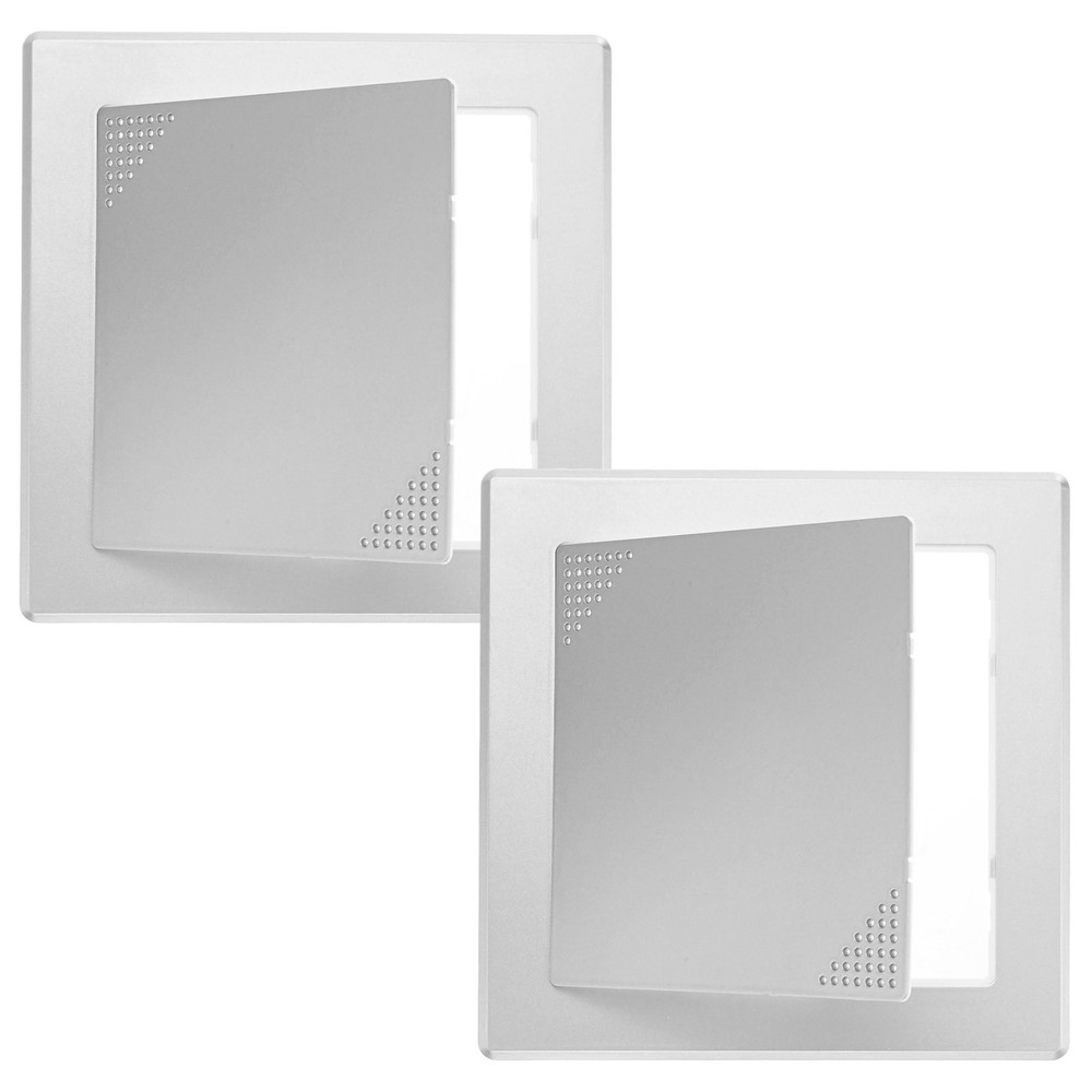 2-Pack Access Panel for Drywall, 6x6" Plastic [Silver Tone, Vented Square]