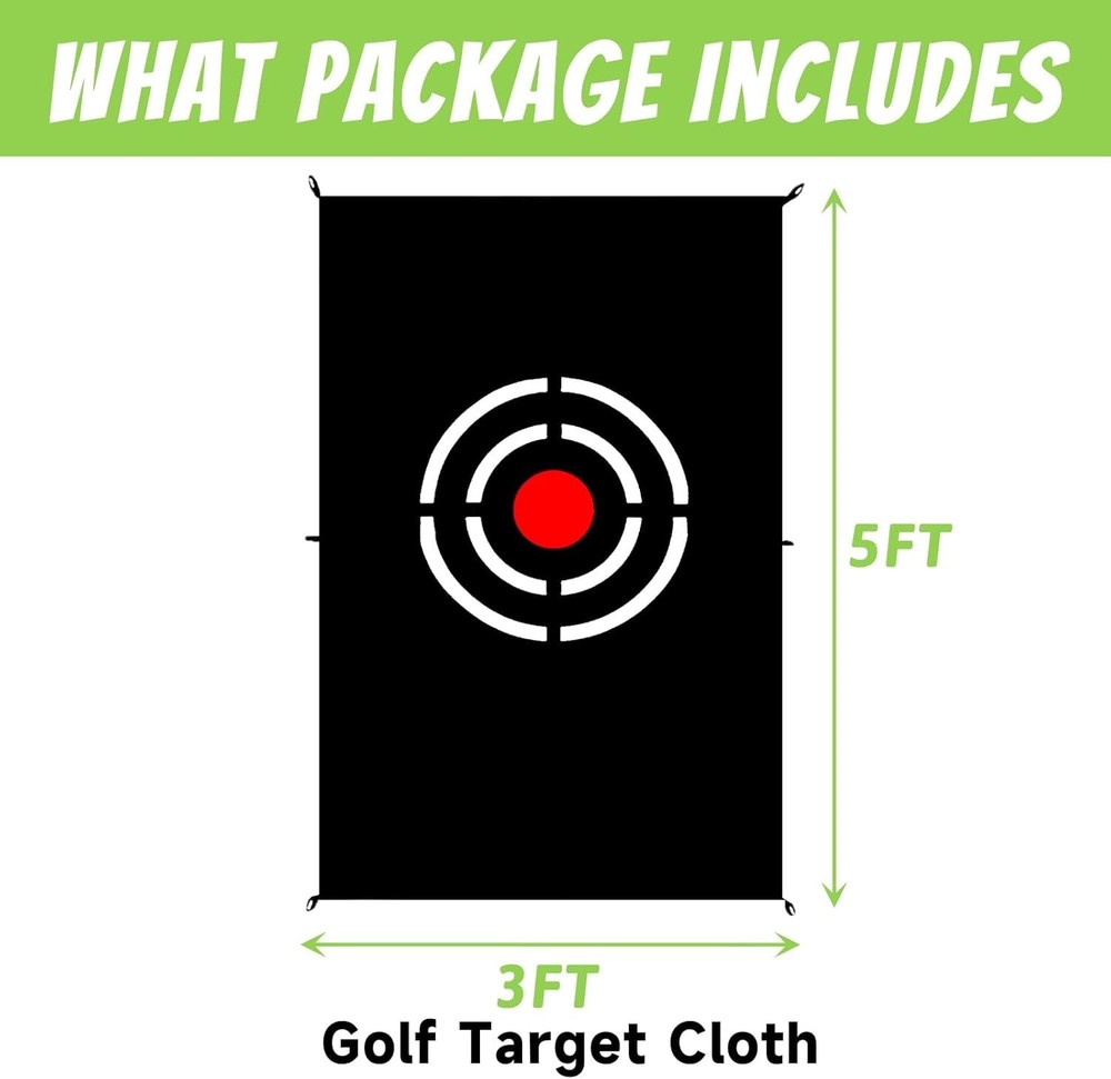 Golf Target Hitting Cloth - Black Portable Foldable Easy Setup for Indoor Out...