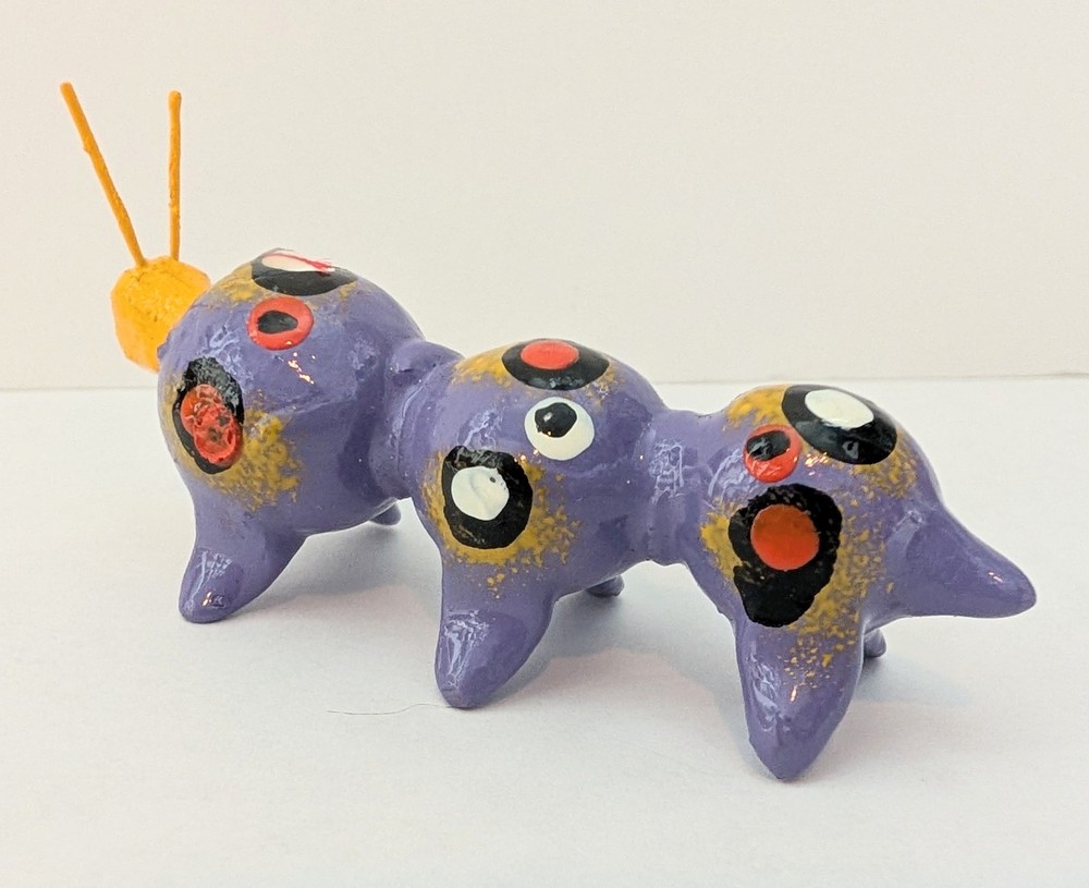 Handcrafted Mexican Caterpillar Bobble Head