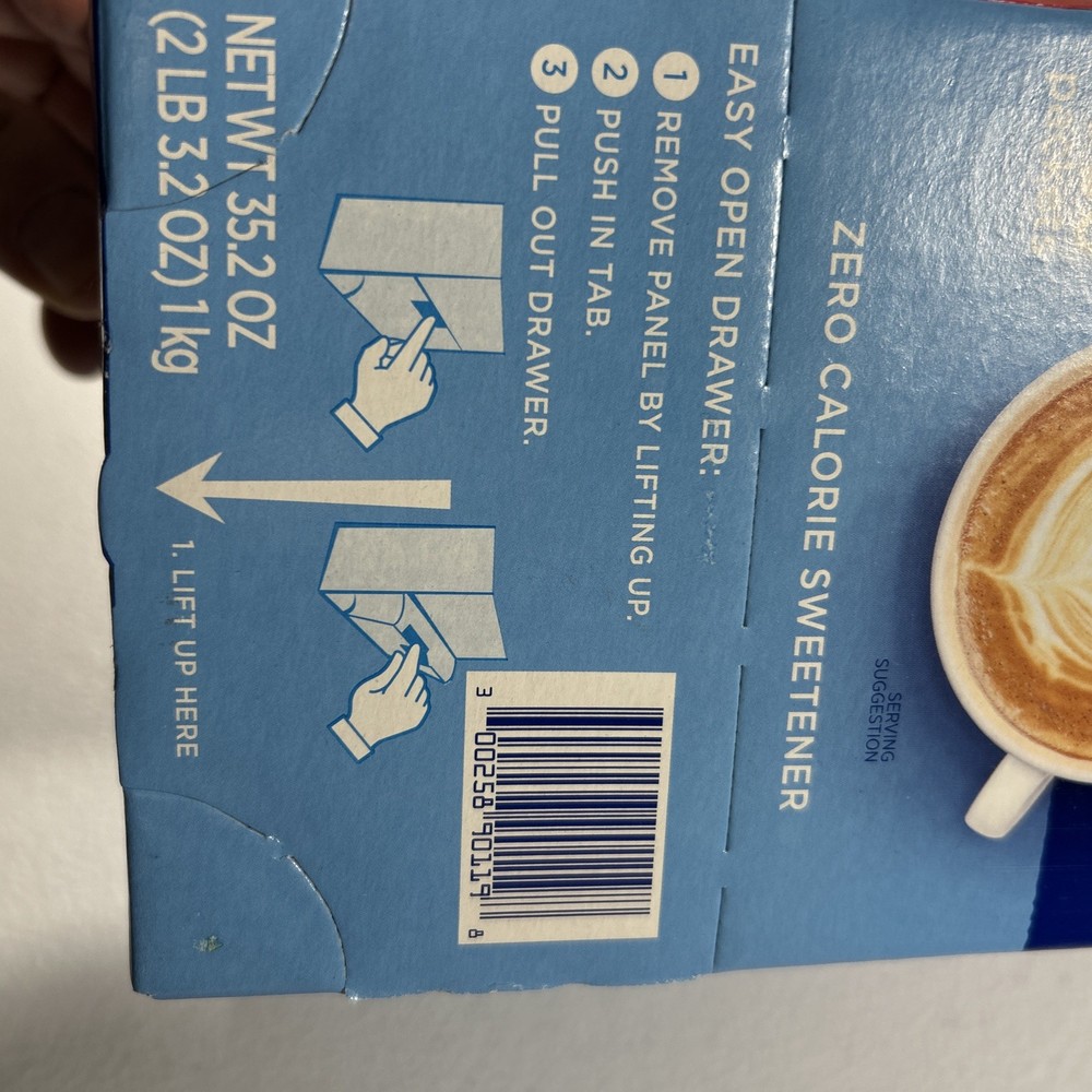 Equal Zero Calorie Sweetener Packets Open box Unknown count. box weight 2lb 8 oz