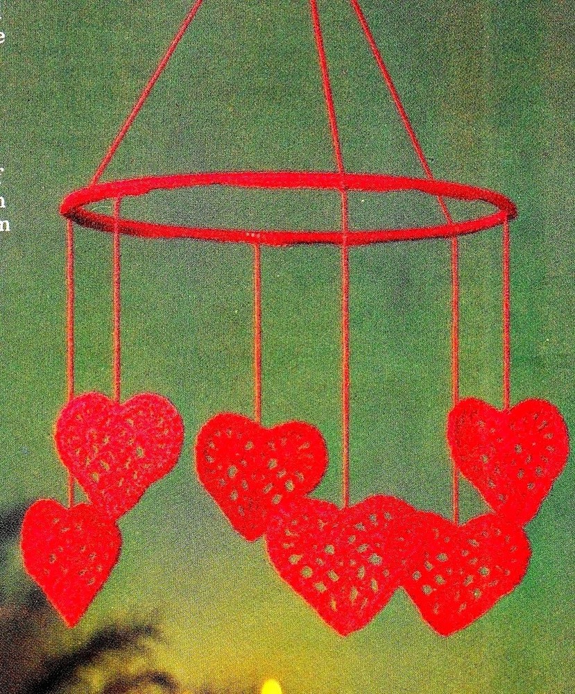 VALENTINE Hearts & Mobile/Decor/Crochet Pattern INSTRUCTIONS ONLY