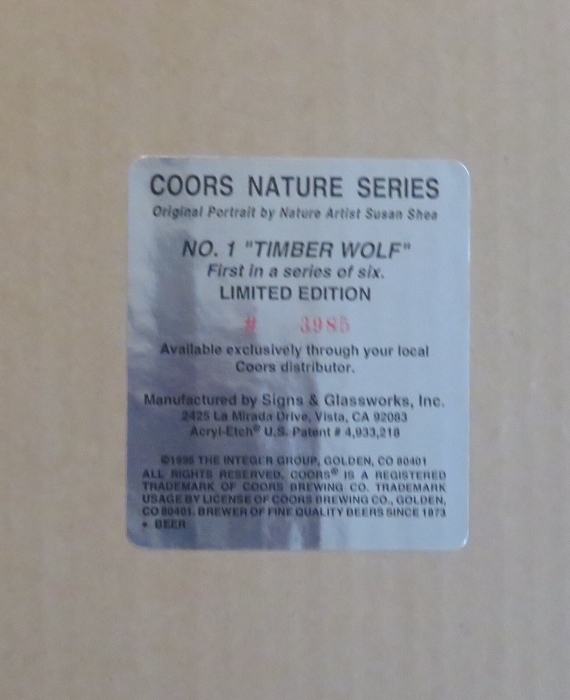 TIMBER WOLF - Coors beer Mirror