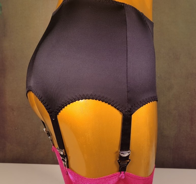 New Allacki 6 Straps Retro Satin Girdle Garter Belt Tummy Control Shapewear