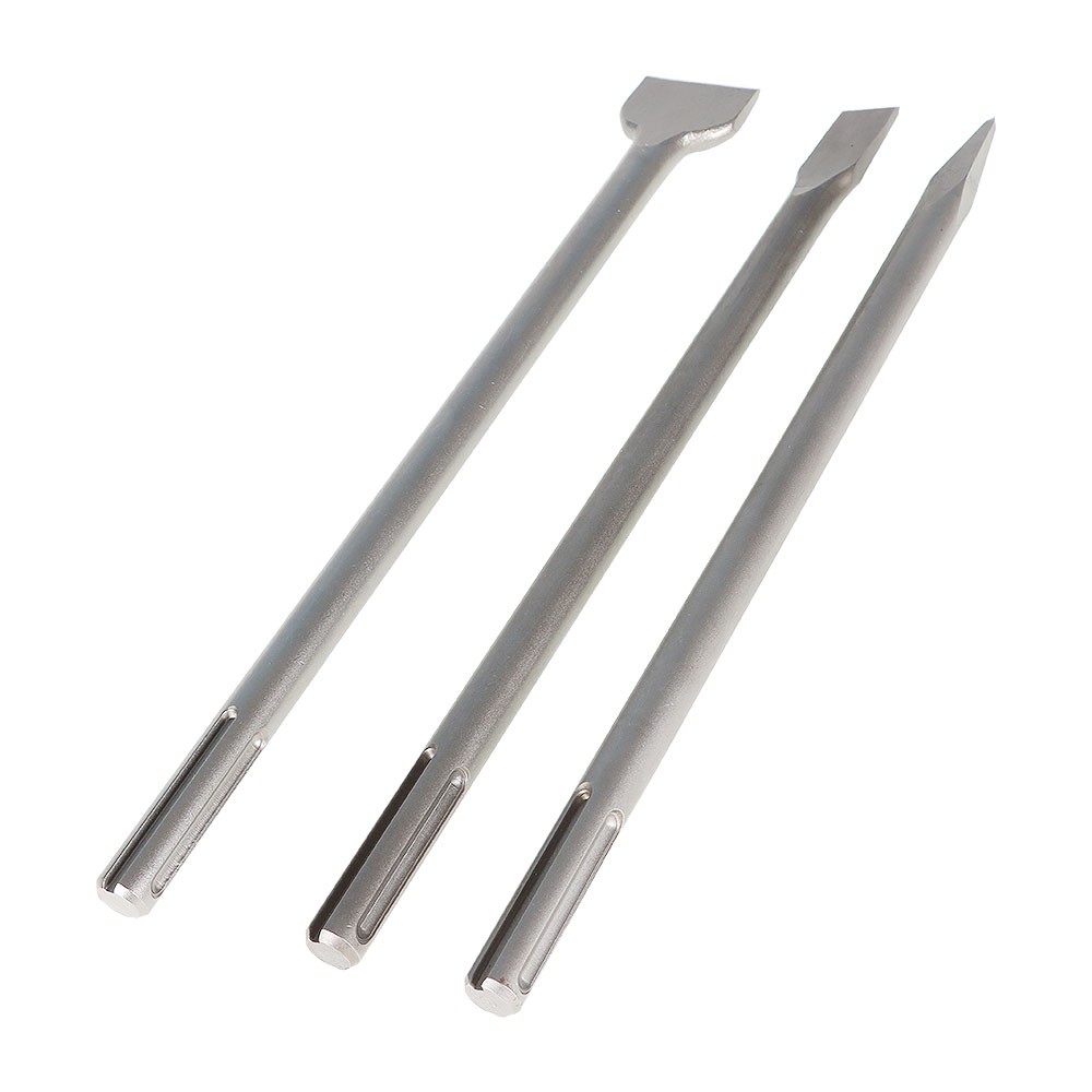 ALL-CARB 16" SDS Max Bits Set Long-Point Chisel, Scaling Chisel Flat Chisel 3pcs