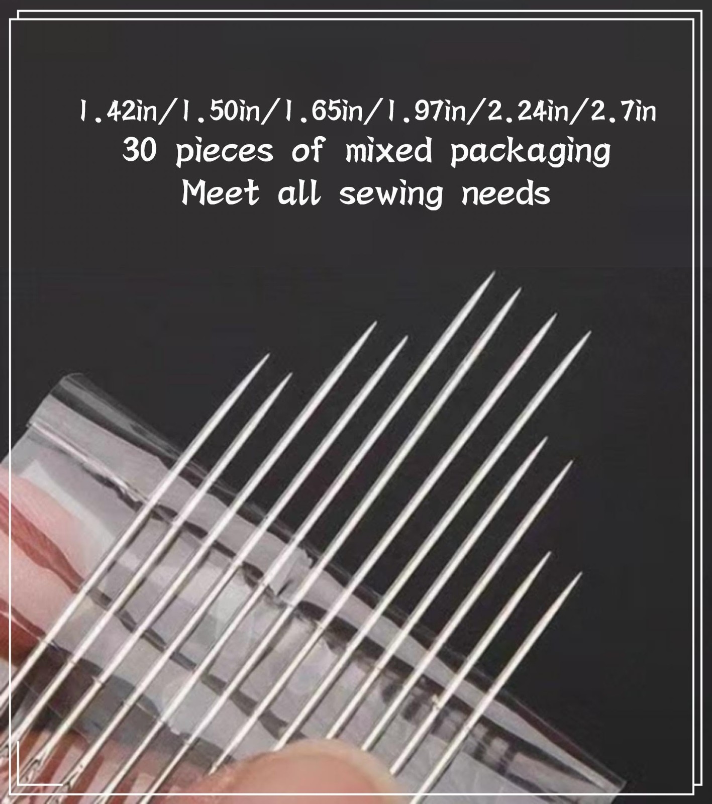 30-Pack Stainless Steel Self-Threading Needles-Opening Sewing & Darning Needles