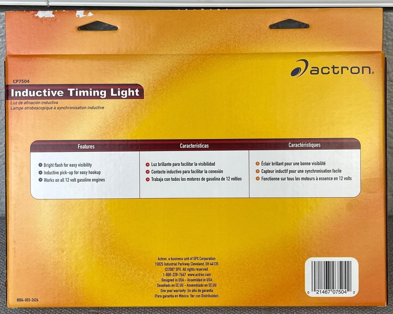 Actron Inductive Timing/Strobe Light CP7504 - Made In USA