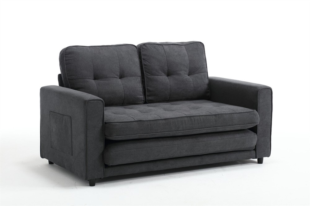 Convertible Sleeper Sofa Bed Velvet Loveseat Sofa Couch Futon Sofa Pull-Out Bed