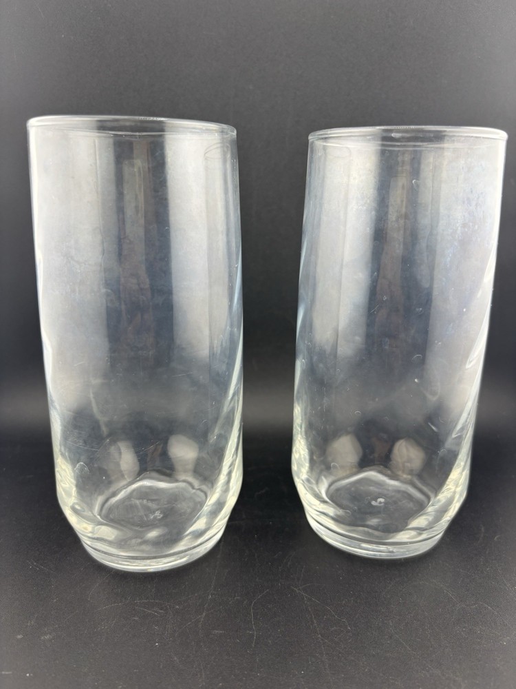 vintage libbey drinking glasses 6.75in Tall Swirl Pattern