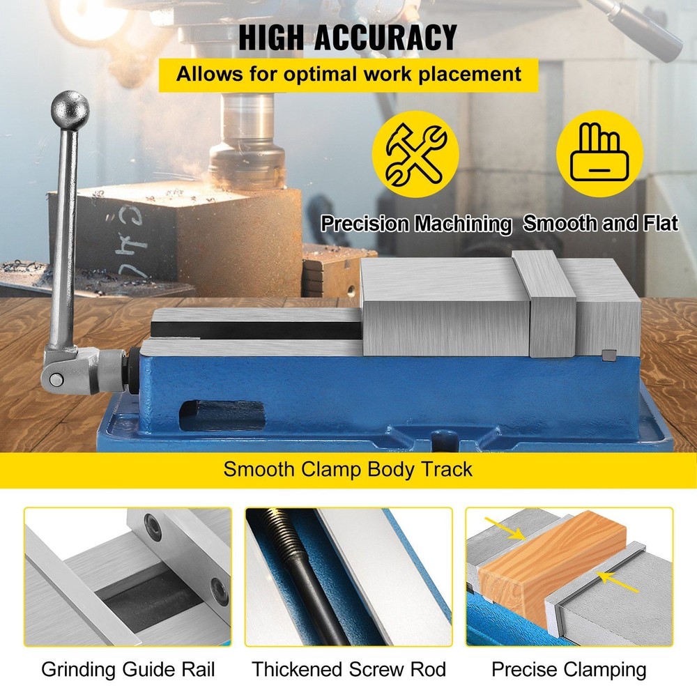 6in Jaw Width ACCU Lock Down Precision Milling Vice & Drill Press Bench Clamp