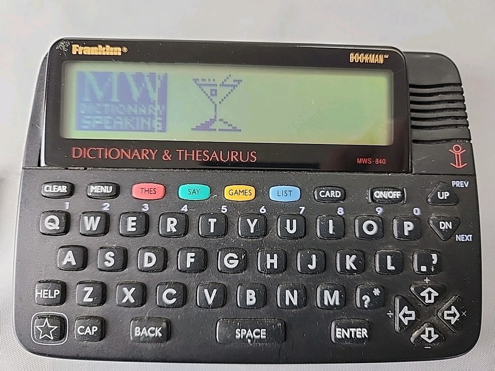 Franklin Bookman MWS-840 Electronic Speaking Dictionary +Spanish +Bartender Book