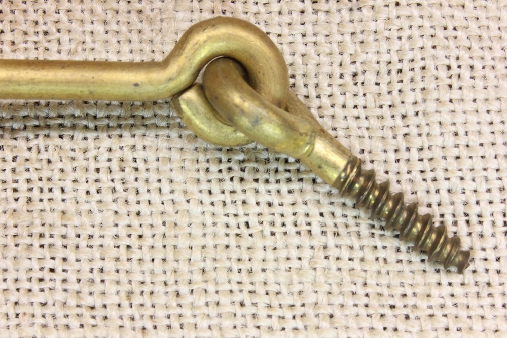 Old 4 1/2” Hook And Eye Vintage Solid Brass Latch Catch Door Shutter Outside Use
