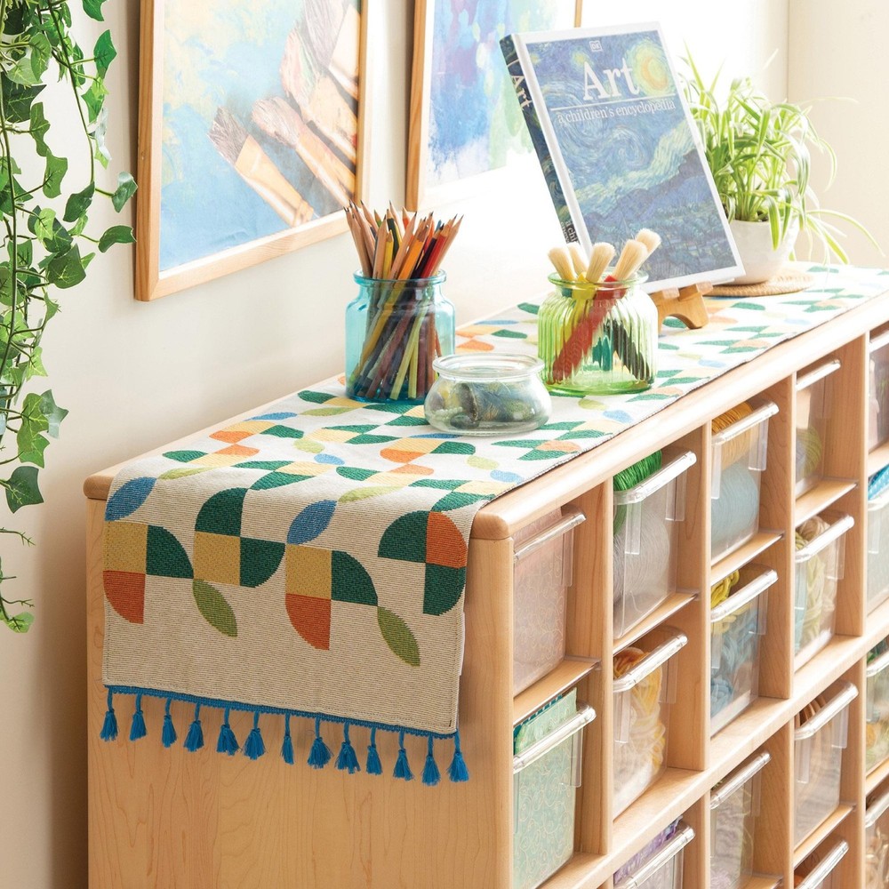 Kaplan Early Learning Decorative Abstract Petal Table Runner