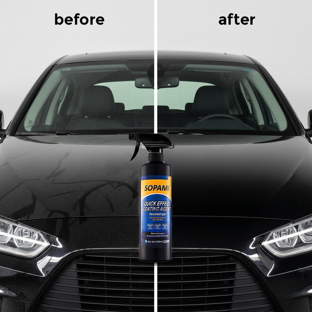 Sopami Car Coating Spray - 16.9 fl oz Waterless Ceramic Coating Car Wax (500ml)