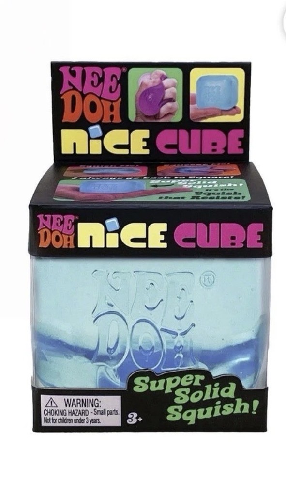 NeeDoh Nee Doh Nice Cube - Super Solid Squish! (Blue) - Brand New Sealed!