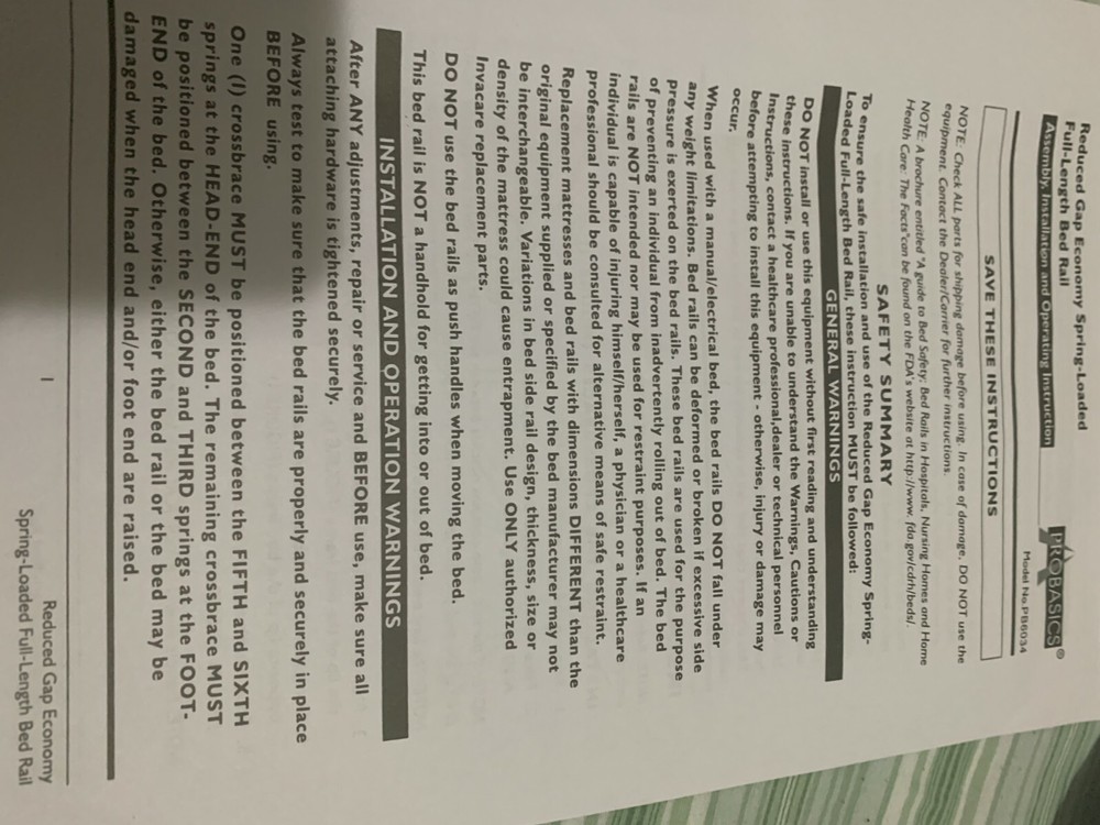  PROBASICS Semi-Electric Hospital Bed (BED  ONLY)