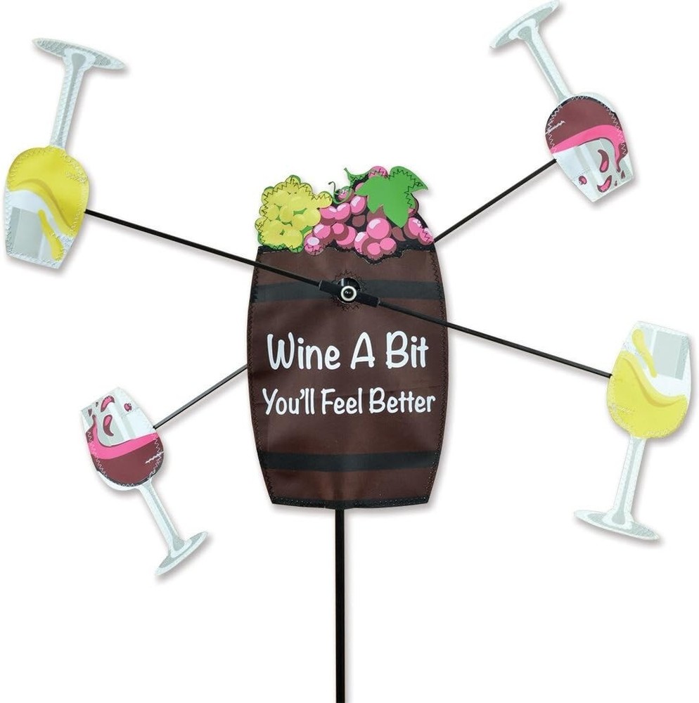Wine A Bit Whirligig Wind Spinner 11"