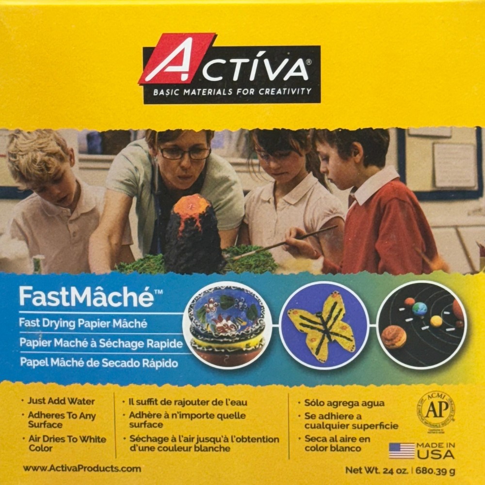 ACTIVA Basic Materials For Creativity FastMache Fast Drying Paper Mache 24oz Whi