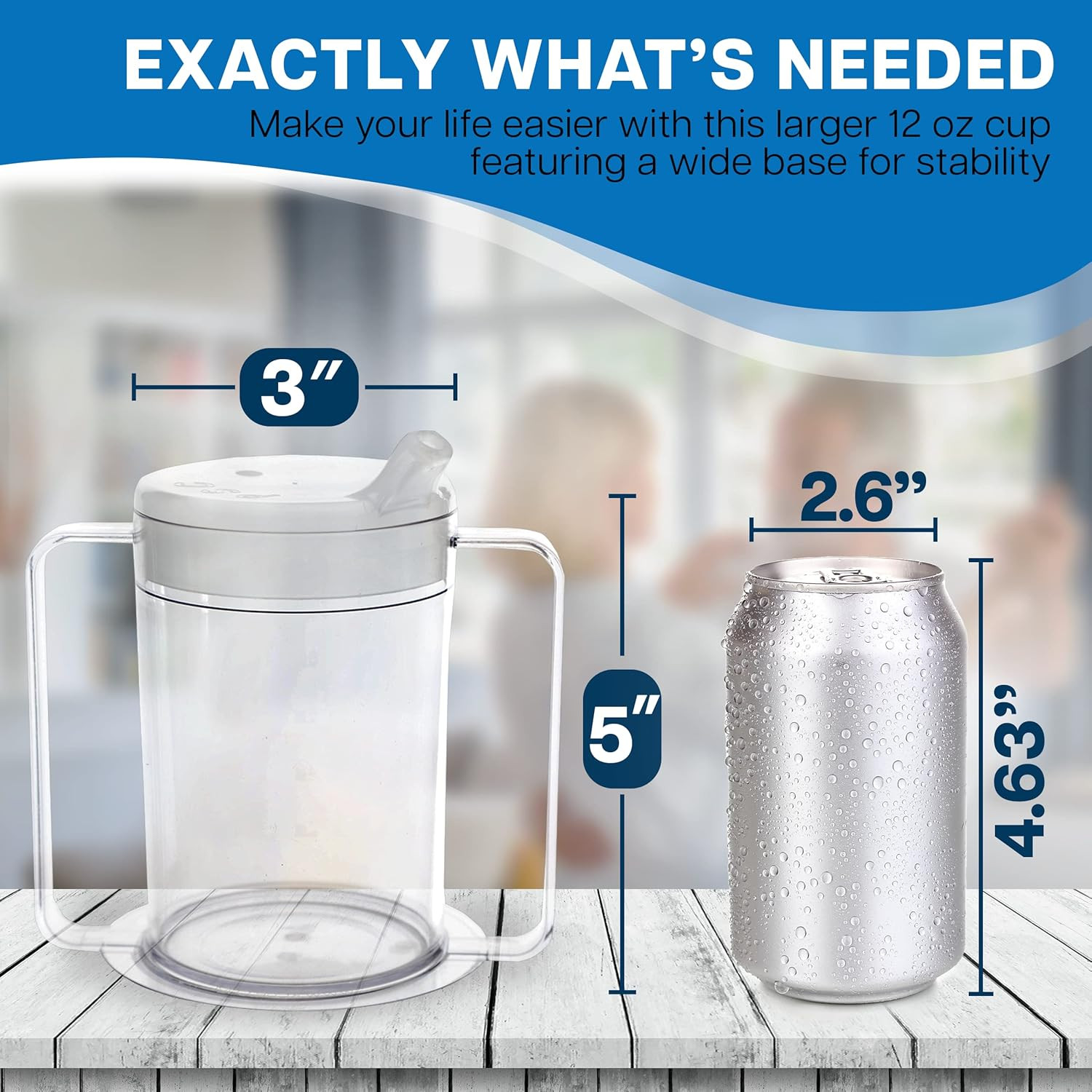 12oz Adult Sippy Cup with Handles - Independence Sip Cups for Adults with Limite