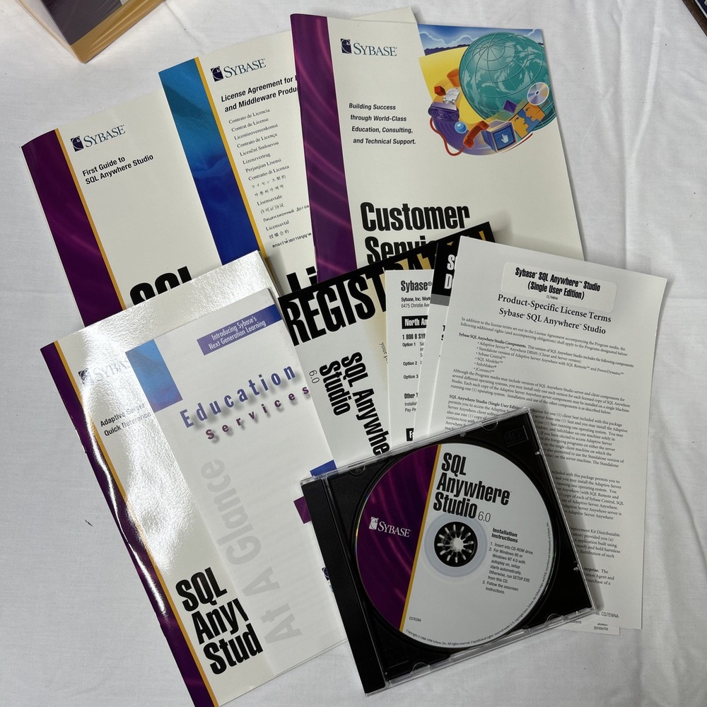 Vintage Sybase SQL Anywhere Studio Software For Windows New